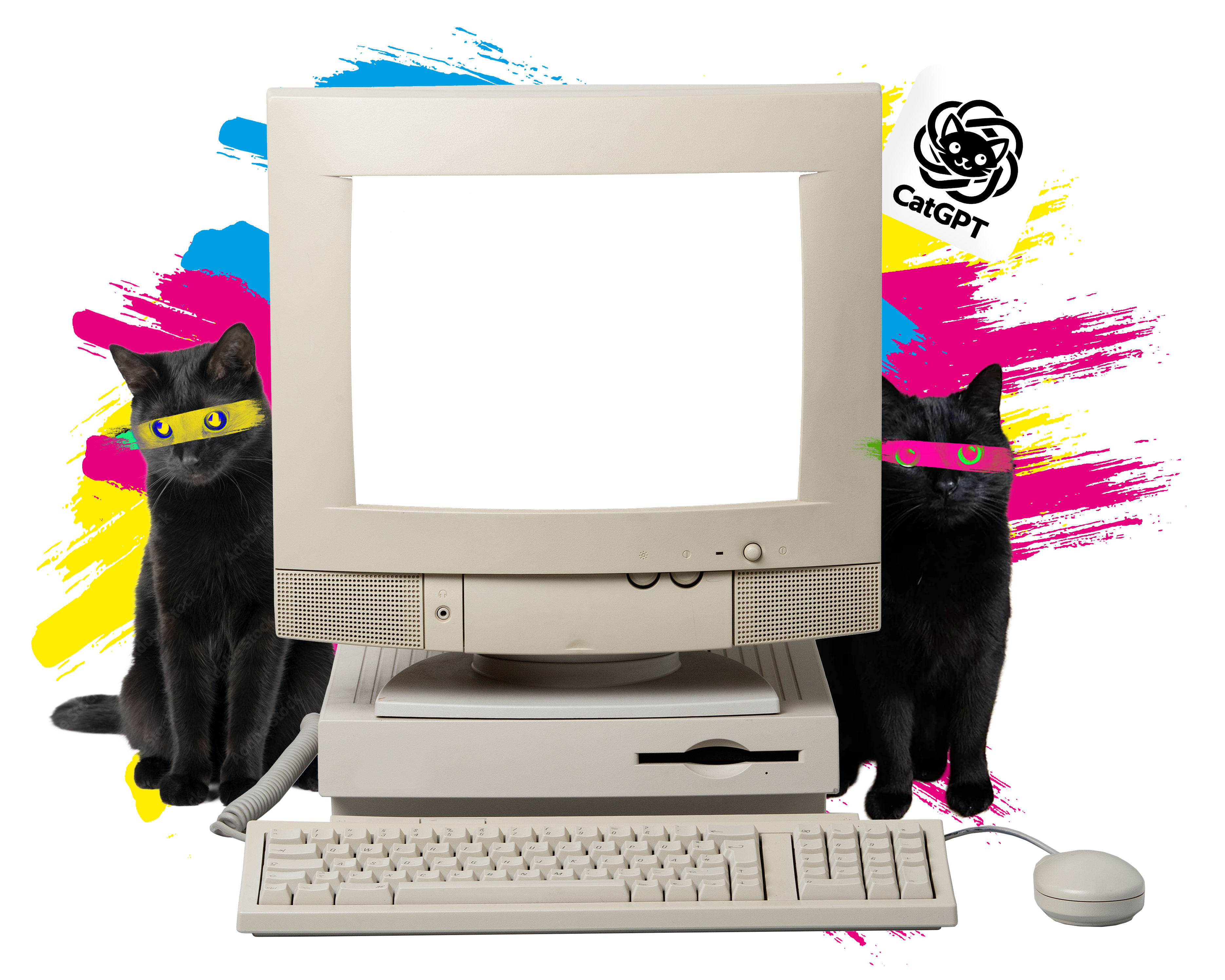 Retro computer running CatGPT